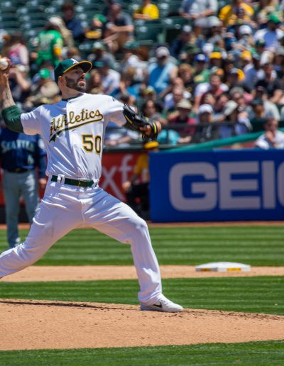 Mike Fiers of the Oakland Athletics 2019