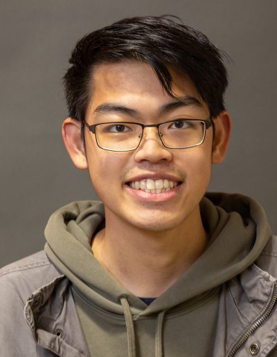 College student head shot with off camera flash