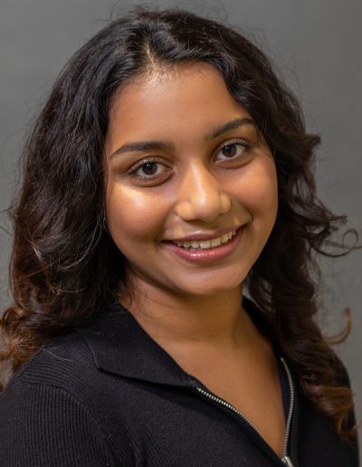 College student head shot with off camera flash