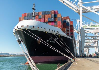 Container ship at the port of Oakland