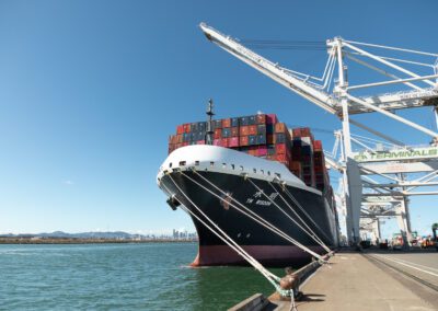 Container ship at the port of Oakland