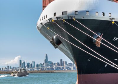 Container ship at the port of Oakland