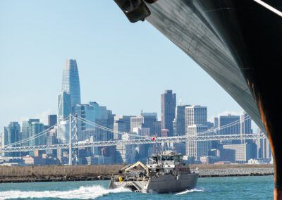 Container ship at the port of Oakland