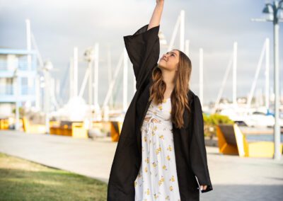 Graduation portraits at Jack London Square in Oakland