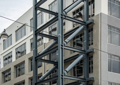 Steel structure retrofit at China Basin Building San Francisco