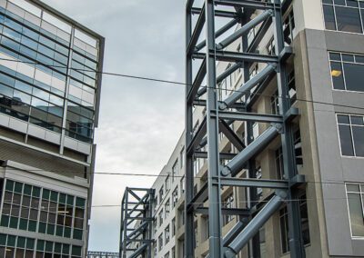 Steel structure retrofit at China Basin Building San Francisco