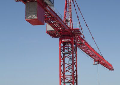 Crane work at the Google Bayview campus in Mountain View, California.