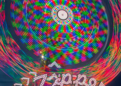 Light patterns generated by carnival rides in Oakland, CA