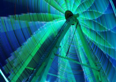 Light patterns generated by carnival rides in Oakland, CA