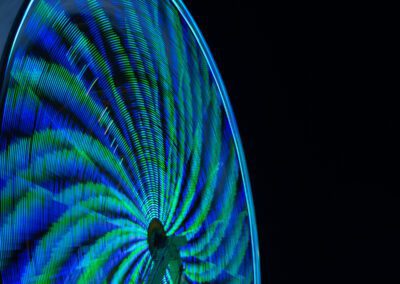 Light patterns generated by carnival rides in Oakland, CA