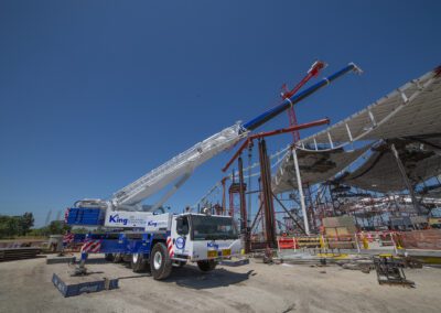 Crane work at the Google Bayview campus in Mountain View, California.