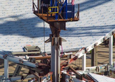 Crane work at the Google Bayview campus in Mountain View, California.
